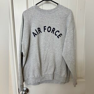 Gray Cotton-Polyester Blend Airforce Sweatshirt